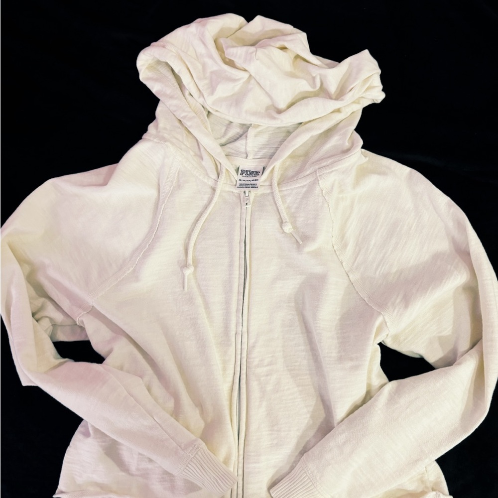 Cream Zip-Up Hoodie